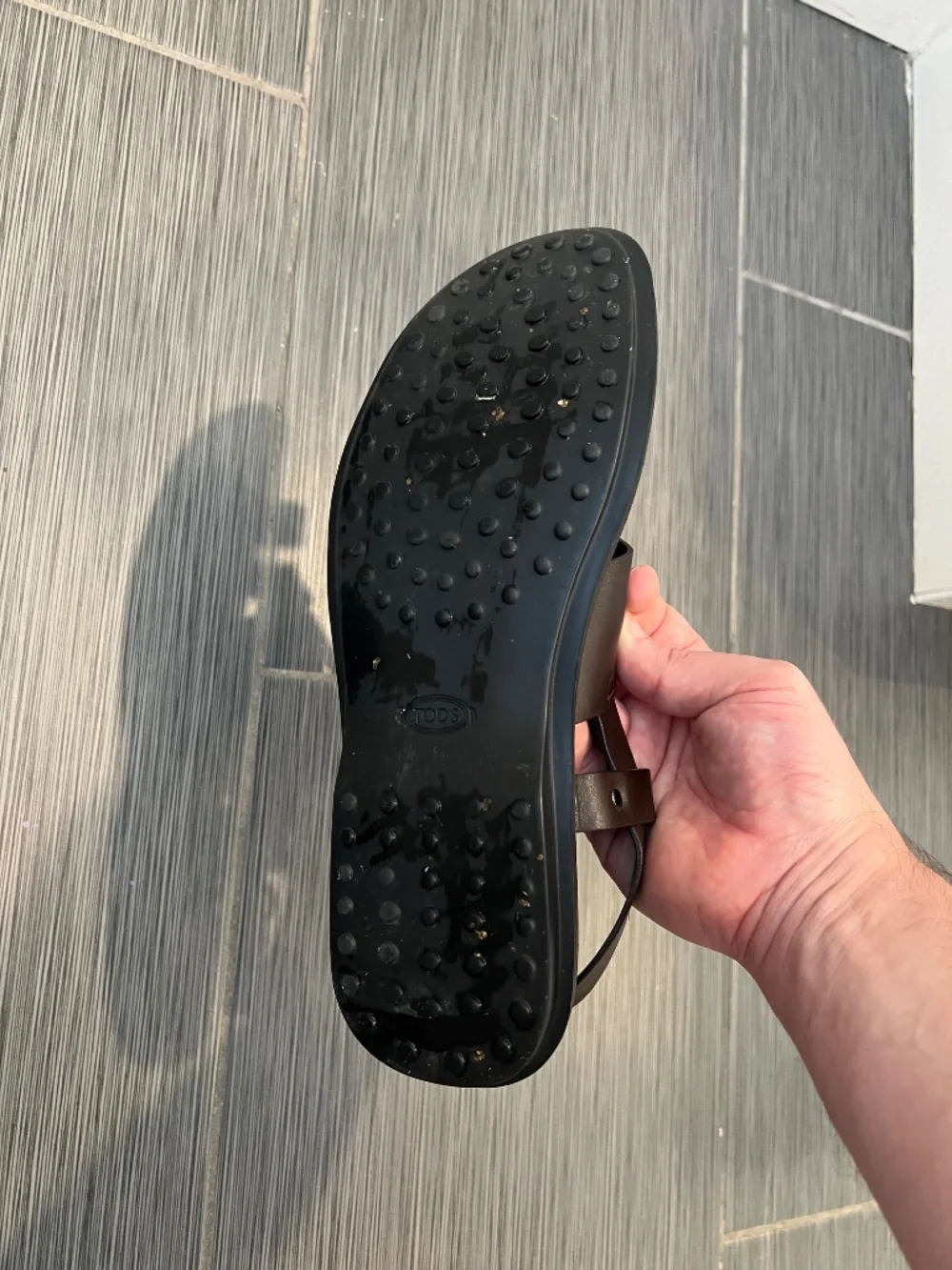 Tod’s sandals dark brown like new condition 9.5